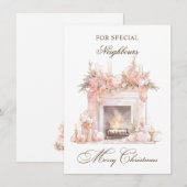 Kerst open haard Buren Vakantie Kaart (Voorkant / Achterkant)