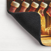 Kerst open haard en boom in een winter wonderland muismat (Hoek)