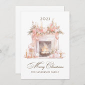 Kerst open haard Familie vakantie Kaart (Voorkant / Achterkant)