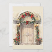 Kerst open huis bewerkbaar sjabloon baby shower kaart (Achterkant)