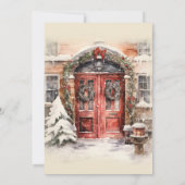 Kerst open huis bewerkbare sjabloon baby shower kaart (Achterkant)