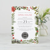 Kerst Open Huis Botanische Zaken Logo Kaart (Staand voorkant)