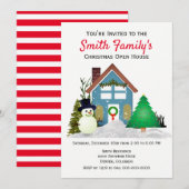 Kerst Open Huis Familie Stijl Vakantie  Kaart (Voorkant / Achterkant)