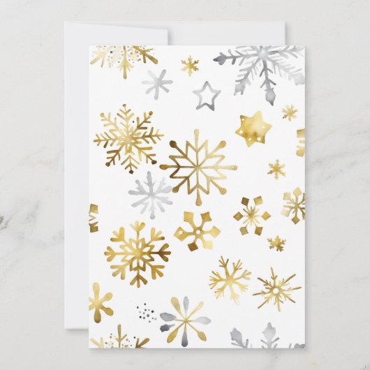 Kerst open huis feest rood poinsettia goud kaart (Achterkant)