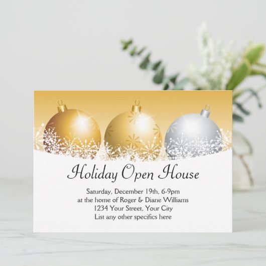 Kerst Open Huis Feestdagenkaart (Staand voorkant)