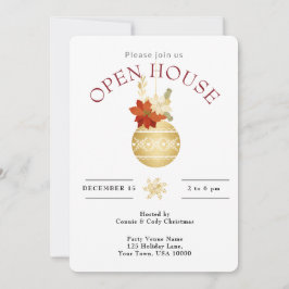 Kerst Open Huis Gouden Kerst Ornament Kaart