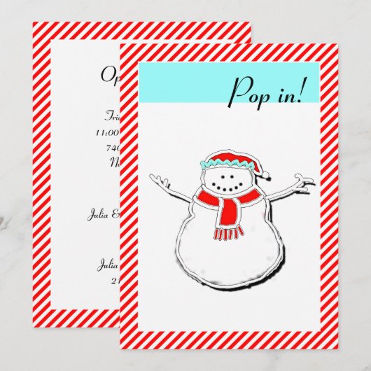 Kerst Open Huis Kaart (Voorkant / Achterkant)