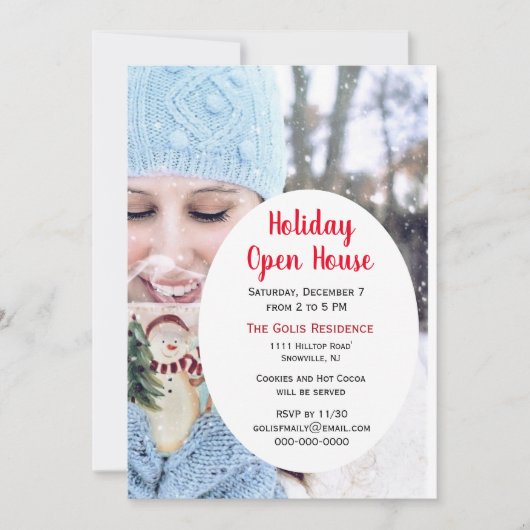 Kerst Open Huis / Kerstfeest Kaart (Voorkant)