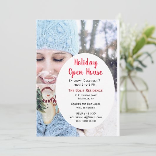 Kerst Open Huis / Kerstfeest Kaart (Staand voorkant)