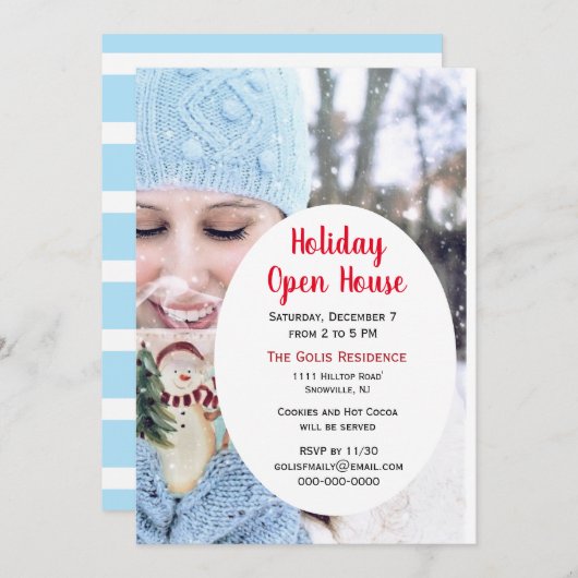 Kerst Open Huis / Kerstfeest Kaart (Voorkant / Achterkant)