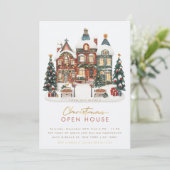 Kerst Open Huis Kerstvakantie uitnodiging (Staand voorkant)