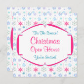 Kerst Open Huis Kleurrijke Sneeuwvlokken Kaart (Voorkant / Achterkant)