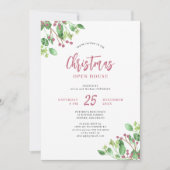 Kerst Open Huis modern groen vakantie feest Kaart (Voorkant)