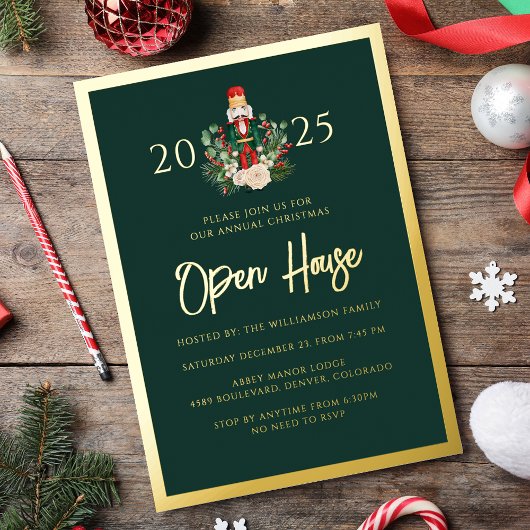 Kerst Open Huis Notenkraker Kerstfeest Folie Uitnodiging