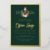 Kerst Open Huis Notenkraker Kerstfeest Folie Uitnodiging (Voorkant)