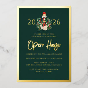 Kerst Open Huis Notenkraker Kerstmis 2026 Feest Folie Uitnodiging
