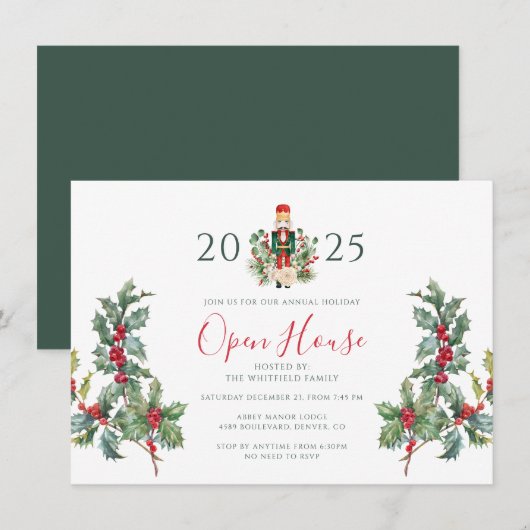 Kerst Open Huis Notenkraker Open Huis Kaart (Voorkant / Achterkant)