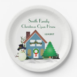 Kerst Open Huis Papieren Borden 23 cm Bordje