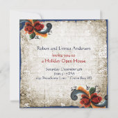 Kerst Open Huis Rosemaling Scandinavisch Kaart (Achterkant)
