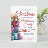 Kerst Open Huis Santa Sack Kaart (Staand voorkant)