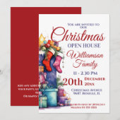 Kerst Open Huis Santa Sack Kaart (Voorkant / Achterkant)