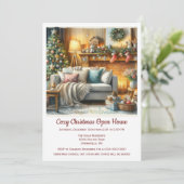 Kerst Open Huis Sfeer Kaart (Staand voorkant)