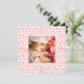 Kerst Open Huis Snowflake Foto Sjabloon Kaart (Staand voorkant)