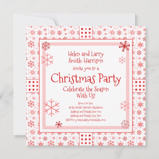 Kerst Open Huis Snowflake Foto Sjabloon Kaart (Achterkant)