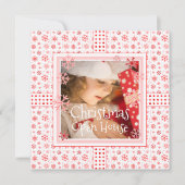 Kerst Open Huis Snowflake Foto Sjabloon Kaart (Voorkant)