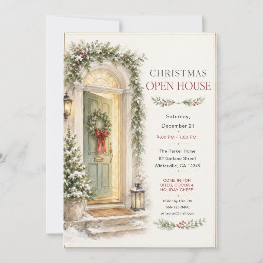 Kerst Open Huis Uitnodiging (Voorkant)