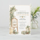Kerst Open Huis Uitnodiging (Staand voorkant)
