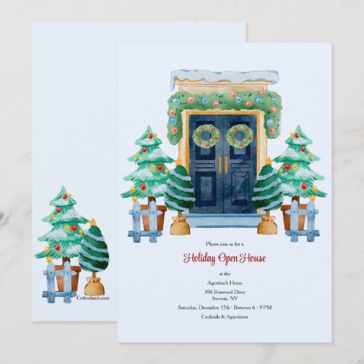 Kerst Open Huis Uitnodiging (Voorkant / Achterkant)