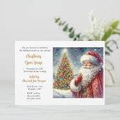 Kerst Open Huis Uitnodiging in Vintage Stijl (Staand voorkant)