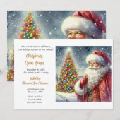 Kerst Open Huis Uitnodiging in Vintage Stijl (Voorkant / Achterkant)