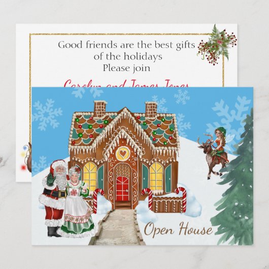 Kerst Open Huis Uitnodiging met Sinterklaas (Voorkant / Achterkant)