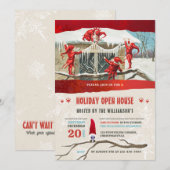 Kerst Open Huis Vintage Elfen Kaart (Voorkant / Achterkant)