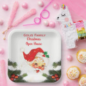 Kerst Open Huis Vintage Sinterklaas  Papieren Bordje (Feest)