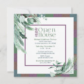 Kerst Open Huis Watercolor Loof Moderne Kaart (Voorkant)