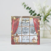 Kerst Open Venster Trouwdouche van het paar Feestdagenkaart (Staand voorkant)