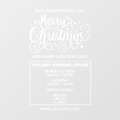 Kerst Openingsuren Bord, Prettig Kerstfeest Raamsticker (Vel)