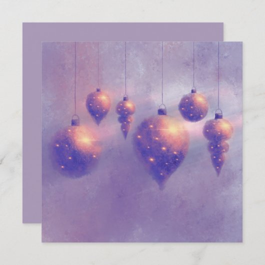 Kerst opknoping Roos Gold Baubles Flat Kaart (Voorkant / Achterkant)