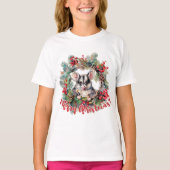 Kerst Opossum bessen Holly Leaves T-shirt (Voorkant)