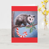 Kerst Opossum Blank Kerst Wenskaart Kaart (Gele Bloem)