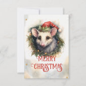 Kerst opossum Waterverf Bedankkaart (Voorkant)