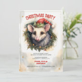 Kerst opossum Waterverf Kaart (Staand voorkant)