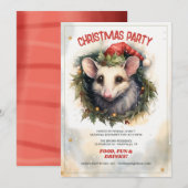 Kerst opossum Waterverf Kaart (Voorkant / Achterkant)