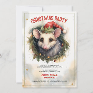 Kerst opossum Waterverf Kaart