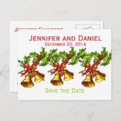 Kerst Opslaan van de Datum Aankondigingen Bells Aankondigingskaart (Voorkant / Achterkant)