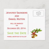 Kerst Opslaan van de Datum Aankondigingen Bells Aankondigingskaart (Achterkant)