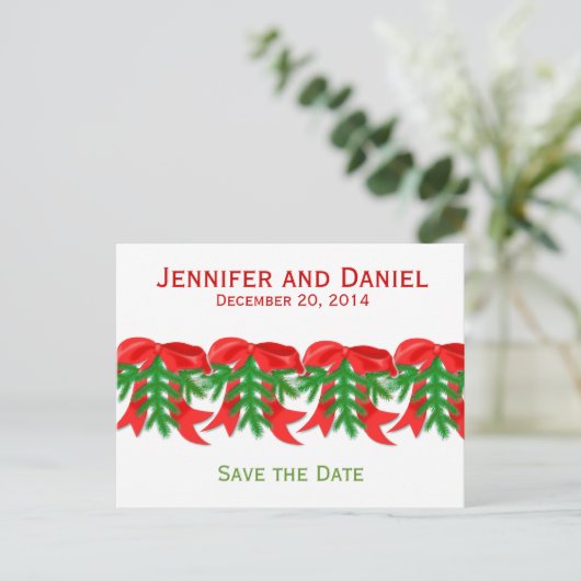 Kerst Opslaan van de Datum Aankondigingen Bogen Aankondigingskaart (Staand voorkant)